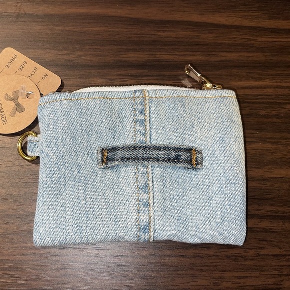 Lee Jeans Denim Coin Cards Holder, Handmade. Unique Piece,Recycling Jeans - Picture 2 of 5